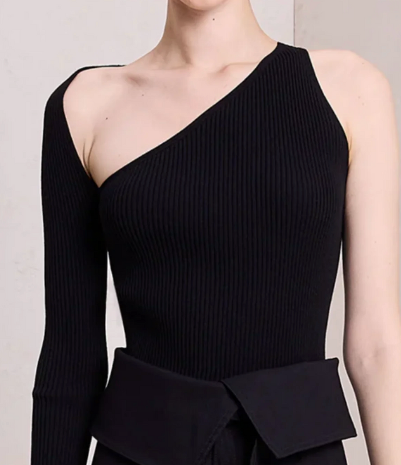 Black, off shoulder designer jumpsuit