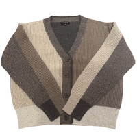 HASSON-Color Blocked Cardigan Flaxen/Cafe'