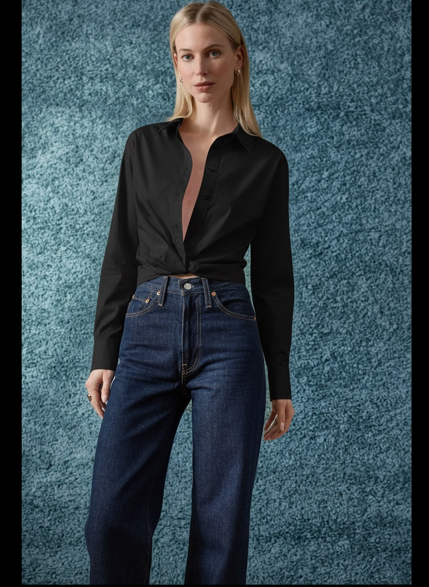 J SOCIETY- French Twist Shirt Black