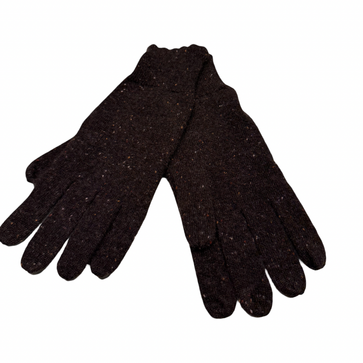 AUTUMN CASHMERE-Scallop Edge Gloves Chocolate Chip