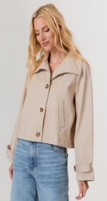 J SOCIETY-Cropped Trench Khaki