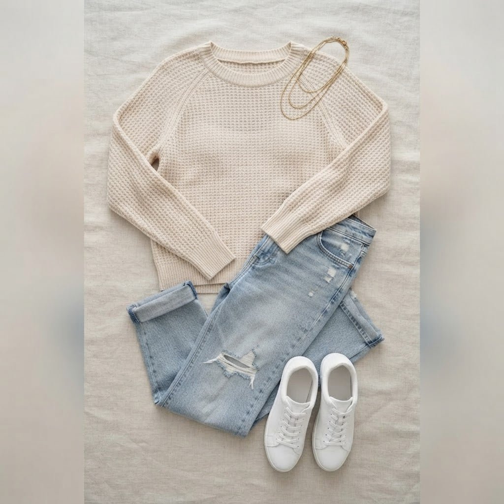 HASSON-Thermal Raglan Crew Off White