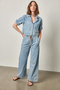 LILLA P-Denim Cuffed Shirt Blue Wash