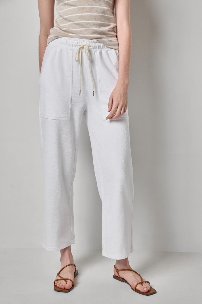LILLA P-Textured Terry Pant White