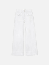 FRAME- The 70's Patch Pocket Crop Straight White