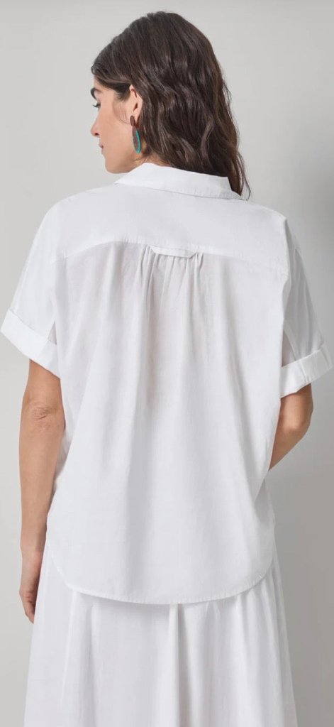 LILLA P- Elbow Sleeve Button Down White