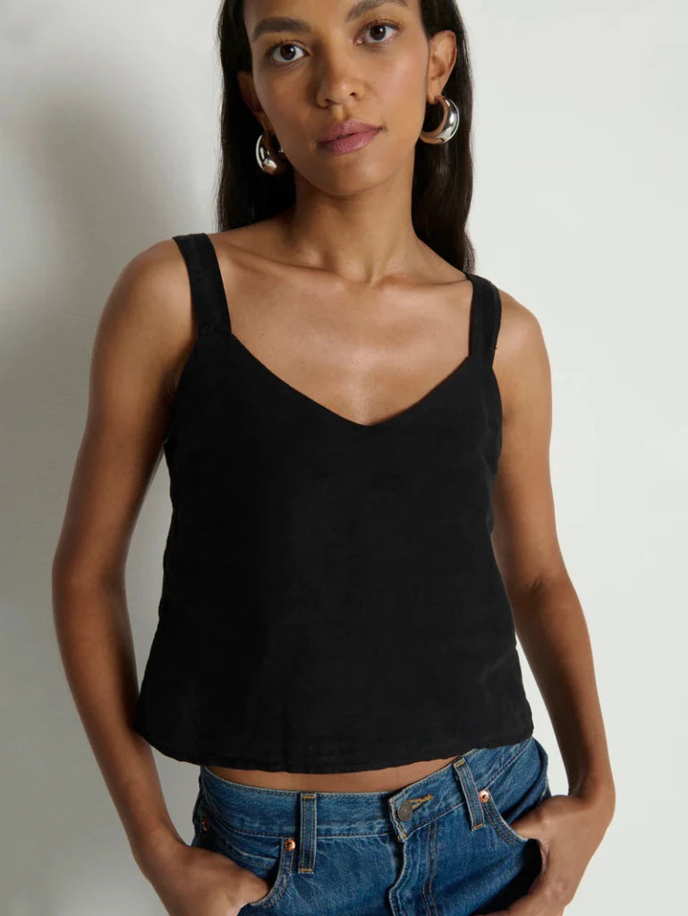NATION-Annie V-Neck Top Jet Black