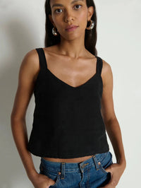 NATION-Annie V-Neck Top Jet Black