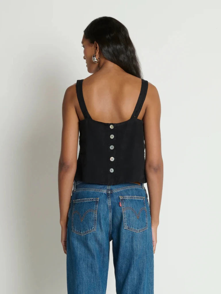 NATION-Annie V-Neck Top Jet Black