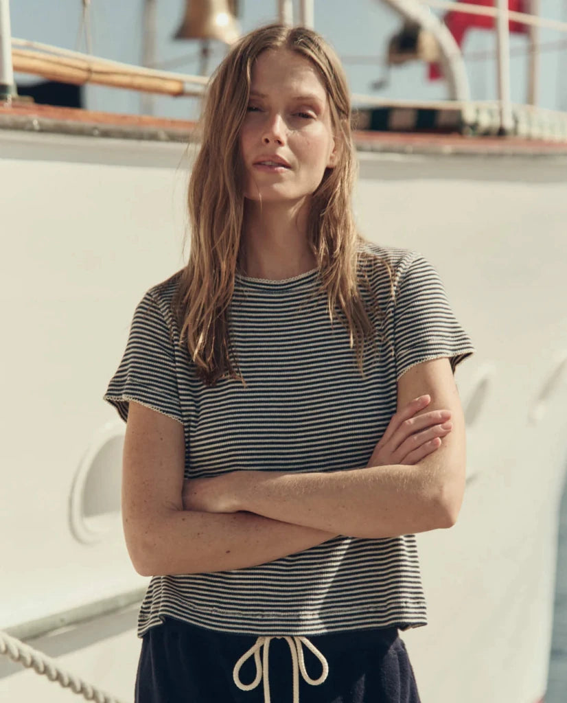 THE GREAT-The Little Tee Navy Stripe