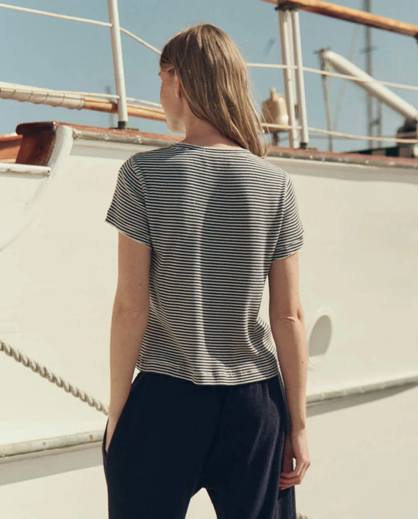 THE GREAT-The Little Tee Navy Stripe