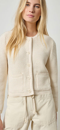 LILLA P-Jackie Cardigan Ivory