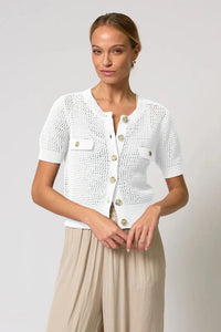 CENTRAL PARK WEST-Iris Tape Yarn Cardi White