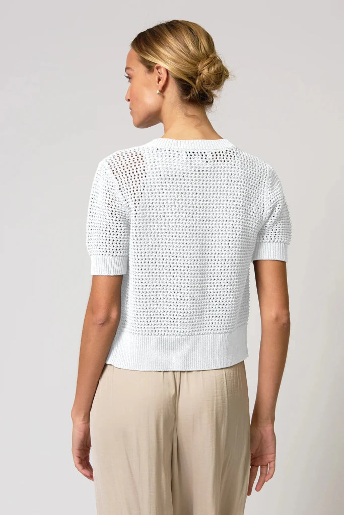 CENTRAL PARK WEST-Iris Tape Yarn Cardi White