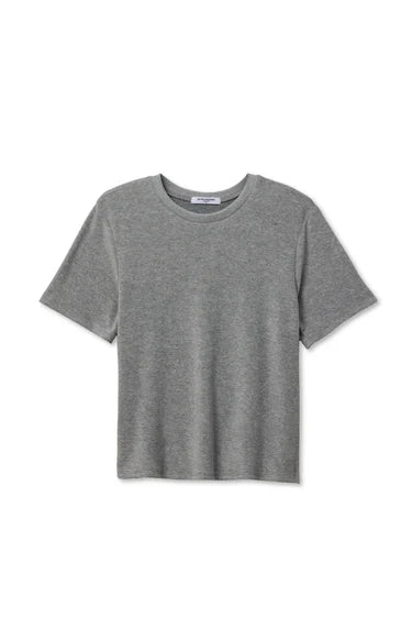 PERFECT WHITE TEE-Donna Loop Terry Short Sleeve Tee Heather Grey
