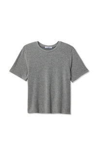 PERFECT WHITE TEE-Donna Loop Terry Short Sleeve Tee Heather Grey