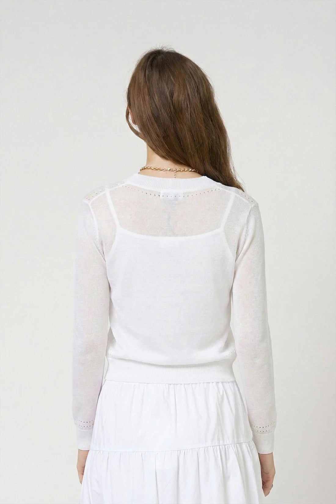 CENTRAL PARK WEST- Serena Sheer Pointelle Cardigan