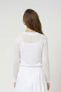 CENTRAL PARK WEST- Serena Sheer Pointelle Cardigan