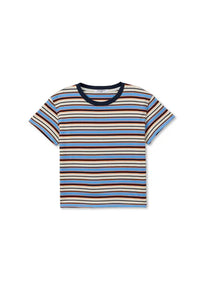 PERFECT WHITE TEE-Dawn Jersey RingerPacific Clementine Stripe