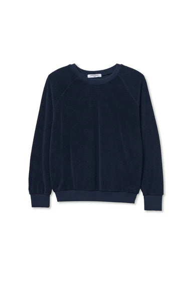 PERFECT WHITE TEE-Saylor Loop Terry Sweatshirt Navy