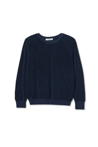 PERFECT WHITE TEE-Saylor Loop Terry Sweatshirt Navy