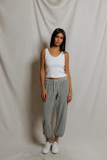 PERFECT WHITE TEE-Gogo Loop Terry Sweatpant Heather Gray