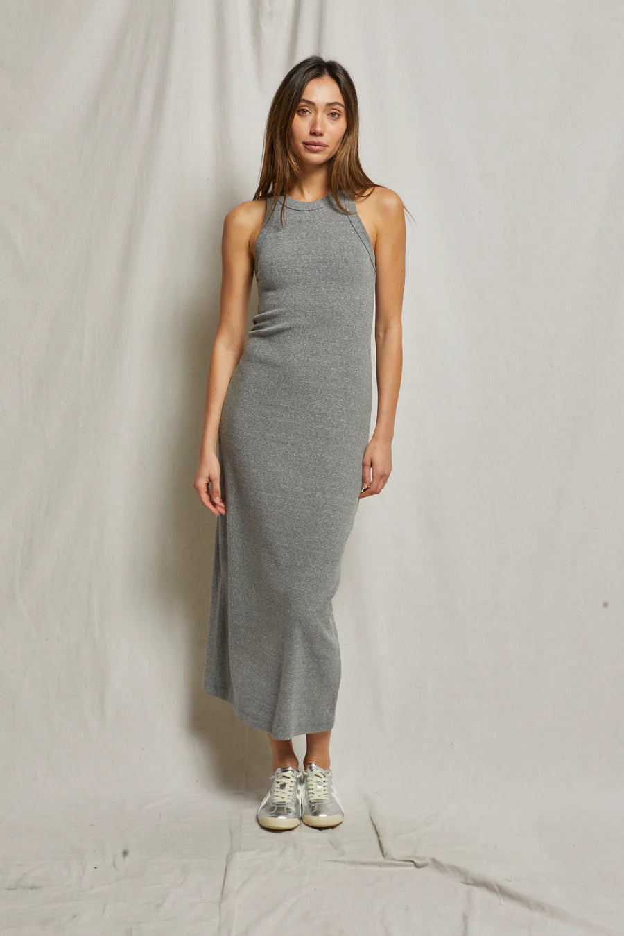 PERFECT WHITE TEE-Cassidy Blondie Maxi Dress Heather Grey