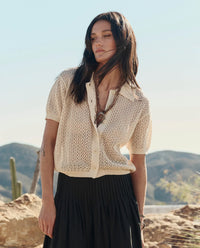 THE GREAT-The Crochet Polo Black