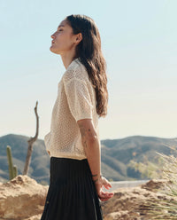 THE GREAT-The Crochet Polo Black