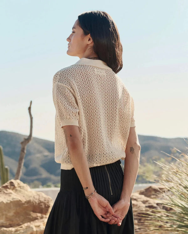 THE GREAT-The Crochet Polo Black