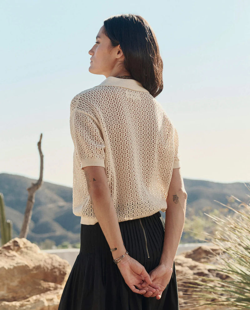 THE GREAT-The Crochet Polo Black