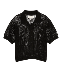 THE GREAT-The Crochet Polo Black