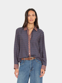 XIRENA-Beau Shirt Navy Diamond
