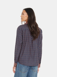 XIRENA-Beau Shirt Navy Diamond