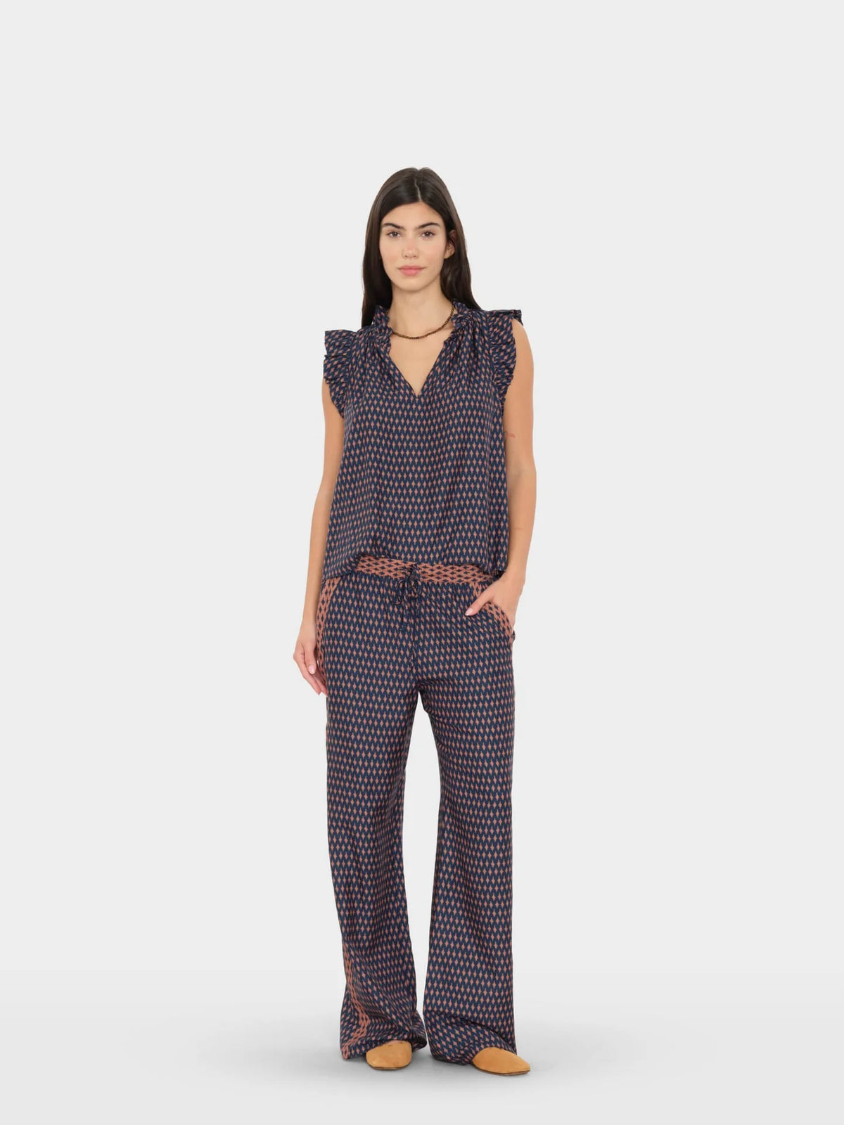 XIRENA-Vaughn Pant Navy Diamond