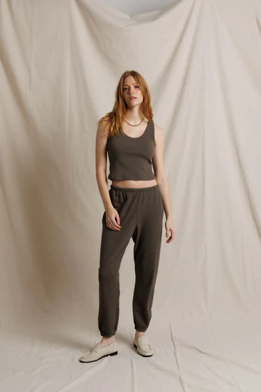 PERFECT WHITE TEE-Johnny French Terry Easy Sweatpant Dark Olive