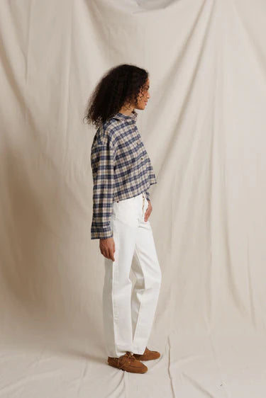 PERFECT WHITE TEE-Tate Button Shirt Sugar Plaid