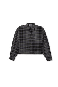 PERFECT WHITE TEE-Tate Button Shirt Black Plaid