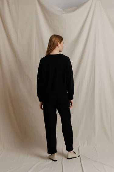 PERFECT WHITE TEE-Nell Travel Crew Neck Sweatshirt True Black