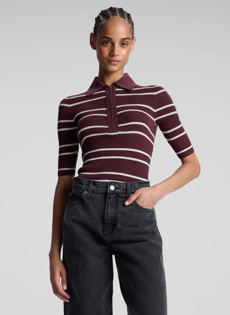 ALC-Cooper Fine Cotton Top Ribbed Carob Wide Stripe – Splurge Women’s ...