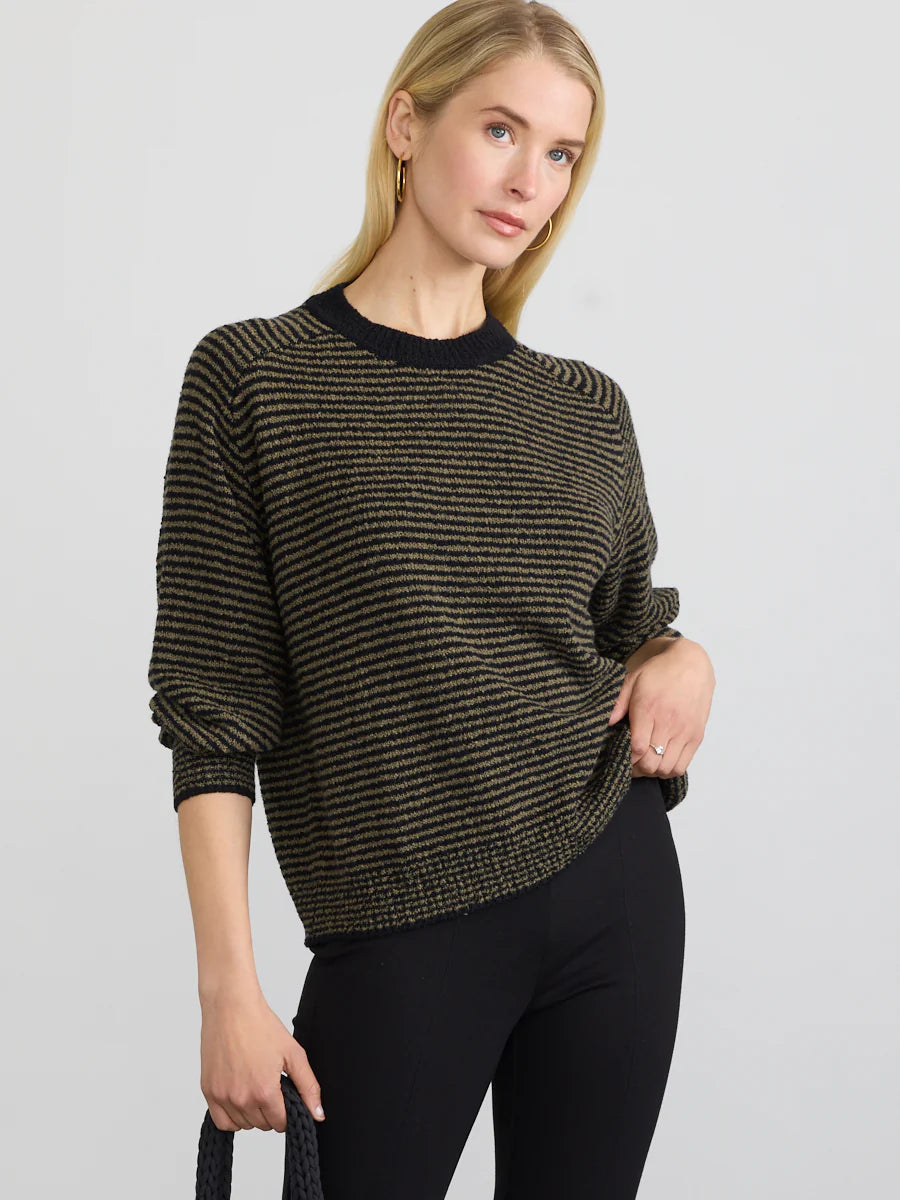 MARGARET O'LEARY-Lola Pullover Black/Olive