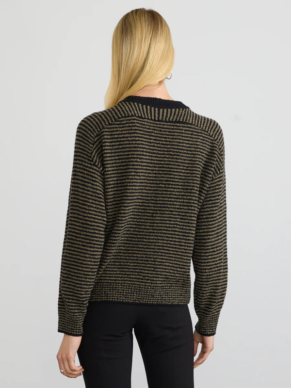 MARGARET O'LEARY-Lola Pullover Black/Olive