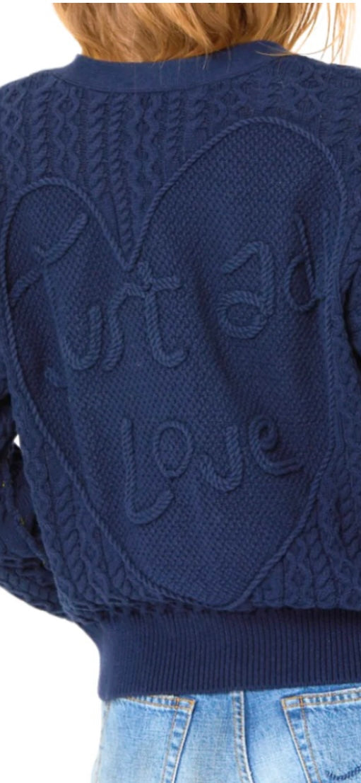 KERRI ROSENTHAL-Suzanne Just Add Love Cardigan Indigo