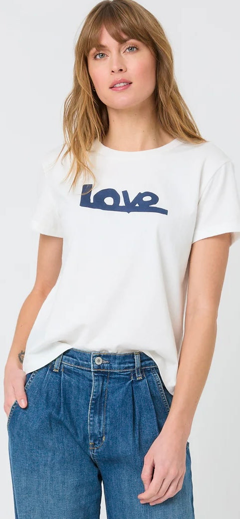 KERRI ROSENTHAL-Suke Love Lines Tee White