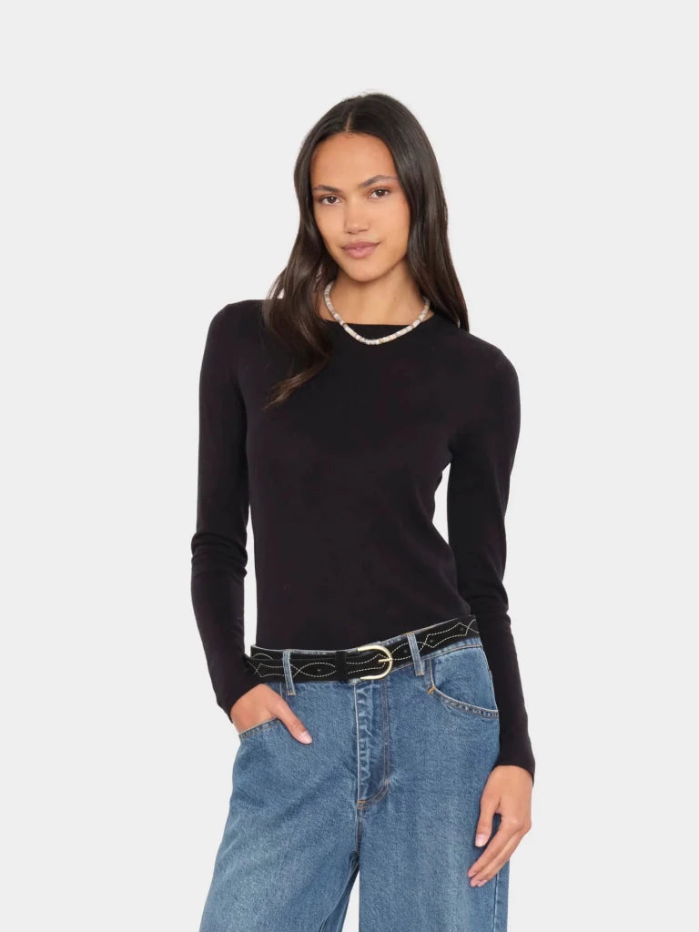 XIRENA-Crew Sweater Black