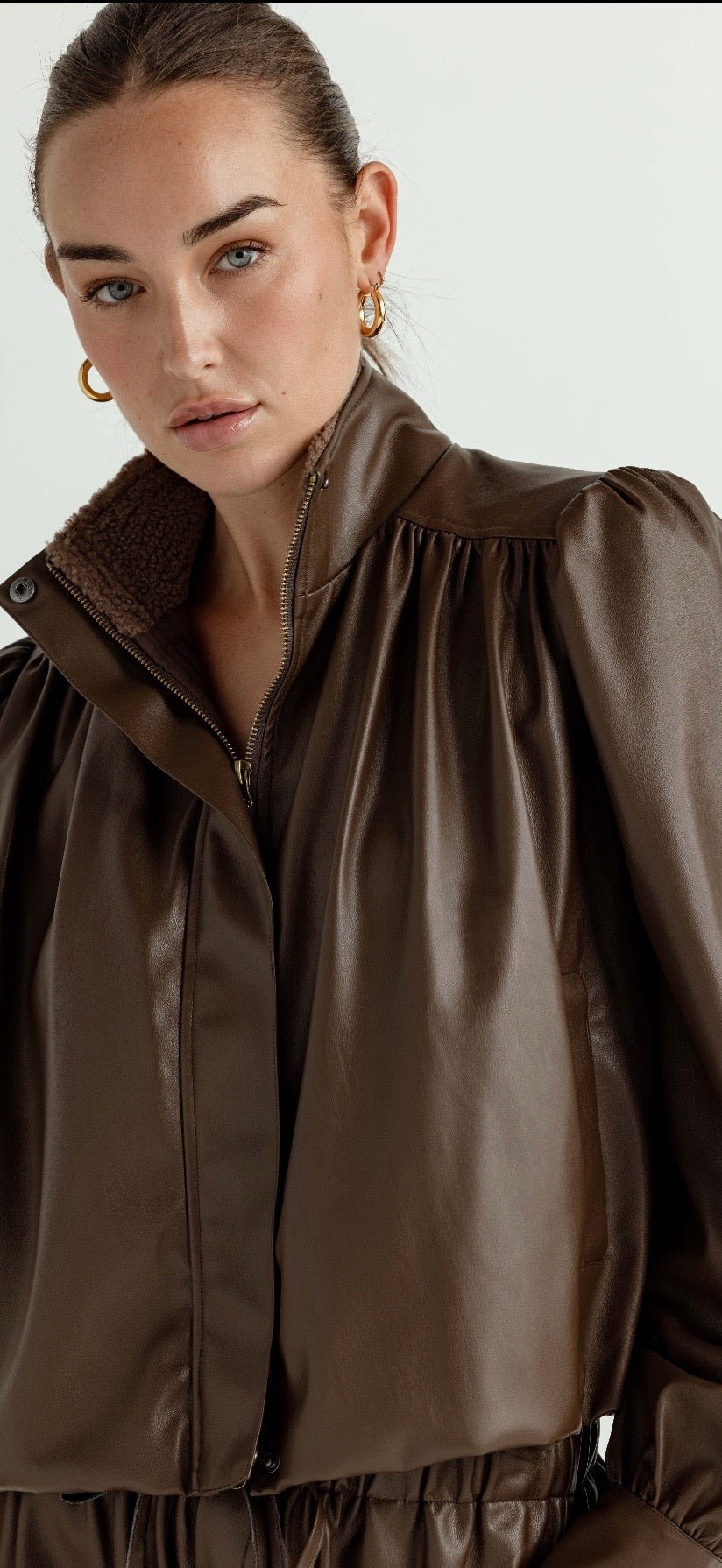 SUNDAYS-Vegan Leather Elodie Jacket Espresso