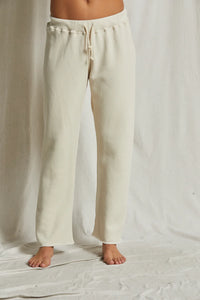 PERFECT WHITE TEE-Collins Cotton Fleece Straight Leg Sweatpant Sugar