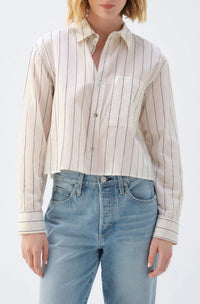 AMO-Crop Ruth Shirt Bone/Neptune