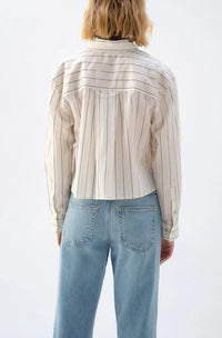 AMO-Crop Ruth Shirt Bone/Neptune