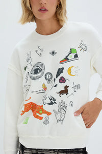 RAQUEL ALLEGRA-Hesperia Sweatshirt Dirty White